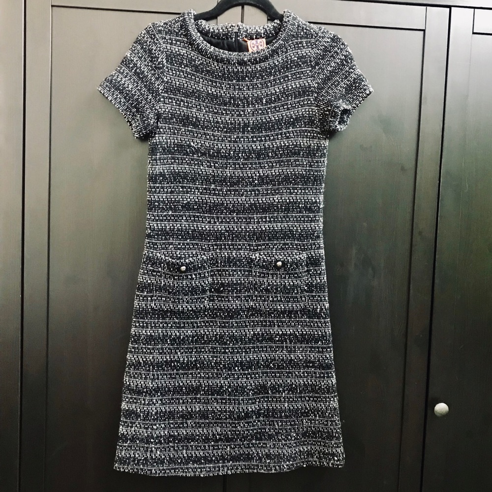 Tory Burch Wool Tweed Dress w/ Front Pockets Size Small